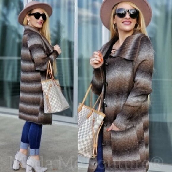 CAUSAL DOLLZ Button Down Cardigan - Brown - Picture 3 of 3